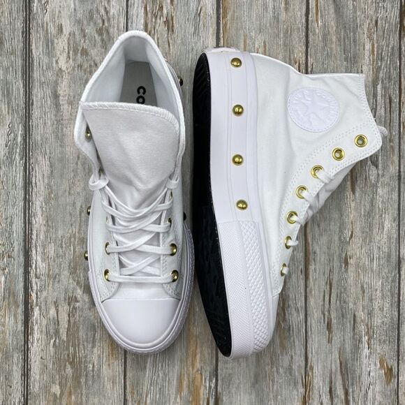 Converse Chuck Taylor All Star Lift Platform Star Studded Sneaker Shoes Size 8 - Picture 2 of 15
